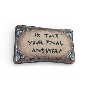 Decorative Tan Pillow with Text